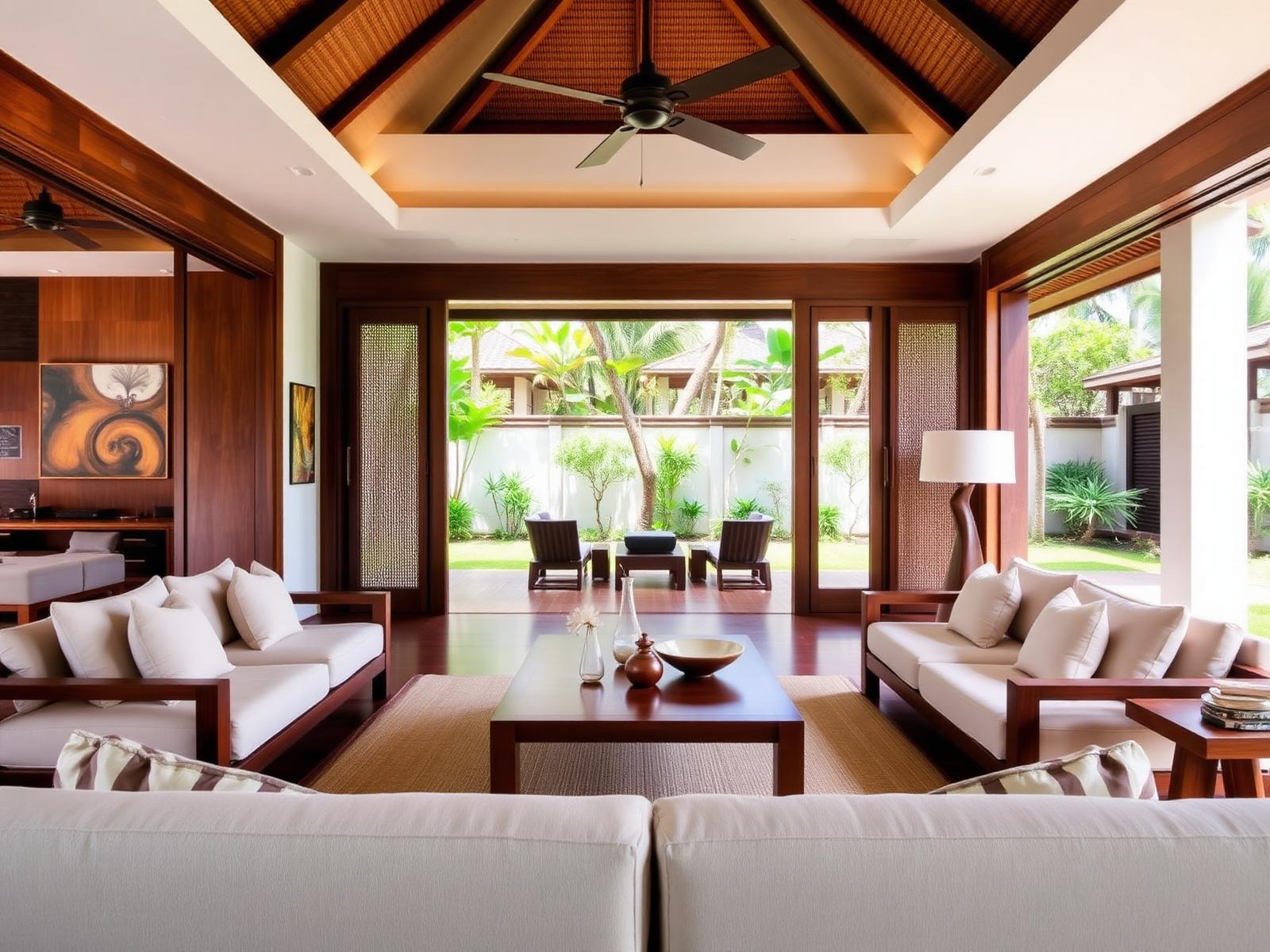 Open-air villa interior